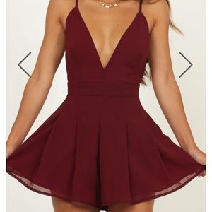 Showpo Playsuit in Wine